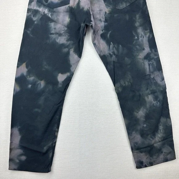 Clot Apparel Tie Dye Cavas Pants Belted Carpenter Men Medium Black Gray Tan